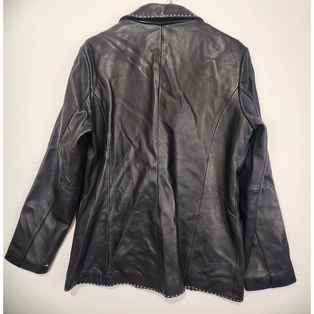 Yvonne Marie Vintage Women's Classic Elegant Leather Jacket Size 14 - Picture 11 of 11